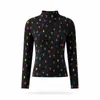 Top Miyake Vibrante y Colorido de Lunares con Cuello Alto y Plisados para Mujer, Nuevo de Otoño 2026 Ajustado como Capa Base