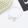 Pulseira Sino Caizi de Anel Duplo Estilo Simples Feminino Design Ins de Luxo Leve Pulseira de Prata Masculina e Feminina Pulseira Elegante de Alto Nível