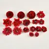 Conjunto de Flores Artificiais Vermelhas Rosa Peônia Flor Falsa Flor de Seda Acessório de Cabelo Grampo de Cabelo Flor Decoração de Bolsa de Dor