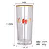 Taza de Vidrio Personalizada por el Fabricante con Parche Metálico y Letras Arcoíris, Taza de Agua Decorativa Metálica 3D con Borde Dorado, Vaso para Jugo
