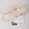 Sandálias Transparentes com Tiras Finas de Strass Estilo Europeu e Americano para Mulheres, Bico Quadrado Salto Grosso de Cristal Férias de Verão Tamanho Grande Mulas de Salto Alto para Exterior