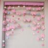 Cortina de porta com estampa de coração de cerveja em nuvem rosa, cortina divisória para decoração de quarto infantil, vestiário, sala de aula