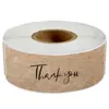 Sticker de agradecimiento de papel kraft de venta caliente transfronteriza, rectangular, para sellado, para embalaje de negocios, decorativo, pegatina