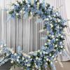 Arreglo floral artificial de alto nivel con flores rosas para bodas, arco de luna para bodas, flores para bodas