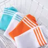 Venta Directa de Fábrica calcetines de algodón de media pantorrilla nuevos para primavera y verano, a rayas de tres líneas, estilo casual universitario, calcetines de moda de media pantorrilla