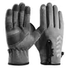 Guantes de Ciclismo de Invierno para Hombres y Mujeres Esquí Deportes al Aire Libre Pantalla Táctil Antideslizantes Montañismo Cremallera Motocicleta Guantes Cálidos