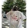 Tops de Moda Versátiles de Verano Sueltos con Estampado Floral y Letras Retro de Manga Corta para Hombres y Mujeres Parejas, Sudaderas para Hombres, Comercio Transfronterizo