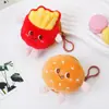 Bolsa de Moedas de Pelúcia Criativa de Pão de Forma Hambúrguer Coxa de Frango Pingente Divertido de Comida Chaveiro de Moeda