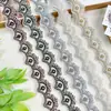 Accesorios de Adorno de Encaje con Forma de Vieira, Disponibles en Negro, Gris, Café y Múltiples Colores, con Adornos de Perlas, para Ropa de Alta Gama y Manualidades de Textiles para el Hogar