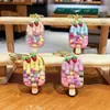 Colgante Original de Helado de Fresa con Burbujas Rellenos de Aceite para Mujer, Lindo Colgante de Burbujas, Llavero de Botella de Arena Movediza, Accesorios para Bolso de Pareja