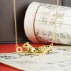 Collar Cruzado de Oro de Arena Vietnamita con Leopardo Patrón Personalizado Simple Microincrustado con Circonita Cadena para Clavícula de Mujer Joyería Fabricante