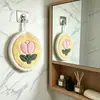 Toalha de Mão Flor de Fleece Coral com Argola para Pendurar para Cozinha Casa Bar Toalha de Mão Macia Absorvente Grossa Fofa Venda por Atacado