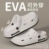 Sapatos vazados para mulheres verão para usar ao ar livre 2024 novas sandálias de EVA de sola grossa antiderrapantes e desodorantes chinelos de praia para mulheres