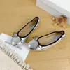 Versión de Piel de Oveja de Zapatos Planos tipo Bailarina de Color Uva con Suela Suave para Mujer, Zapatos Bajos Individuales de Punta Cuadrada con Lazo