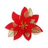 Decorações de Natal ouro rosa flor acessórios para árvore de Natal 15CM ouro e prata vermelho oco flor de Natal fábrica em estoque atacado