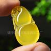 Qiyuke al por mayor colgante de calabaza de calcedonia transparente hidratante de hielo para hombre y mujer colgante de calcedonia Fu Lu Shou
