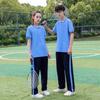 Ropa de clase de solapa para estudiantes de secundaria, traje deportivo de verano de manga corta para escuela secundaria, pantalones de uniforme escolar, reunión deportiva para estudiantes masculinos y femeninos