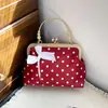 Bufanda de Seda 2026 Nueva Elegante Lunares Cadena Moda Versátil Simple Bandolera Bolso de Mano Bolso Concha