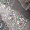 Marco de Fotos con Relieve de Tulipán Estilo Fresco Retro Flor de Uña 3D Pegatinas Adhesivas Impermeables Pegatinas para Uñas