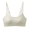 Sujetador anti-exposición strapless de lino de lujo ligero para mujeres con poco busto, delgado, sin varillas, push-up, con tirantes finos de purpurina, sujetador sexy