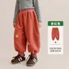 Ropa Infantil Amila 2026 Invierno Nuevos Pantalones Jogger Forrados de Polar para Niñas Pantalones Cálidos con Bordado Lindo para Niños