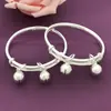 Pulsera para bebé de plata de ley plata de ley 999 inteligente láser saludable feliz con Campana estilo étnico luna llena regalo