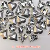 Pedras de Strass de Vidro Pontiagudas de Alta Qualidade para Mini Nail Art, Decorações de Strass Brilhantes Brancas de Formato Irregular para Nail DIY, Pedras de Strass Irregulares em Forma de Coração para Unhas