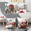 Nueva Funda de Almohada Navideña Estampado Digital Dormitorio Sala de Estar Sofá Decorativa Lumbar Cojín Funda de Cojín Fábrica Venta al por Mayor