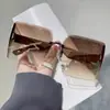 Novedad Gafas de Sol Sin Marco para Mujer Anti-UV Fotografía Callejera Gafas de Sol de Moda Gafas de Sol de Alta Calidad para Rostro Grande Adelgazantes de Moda