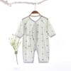 Roupas de borboleta recém-nascidas Algodão Glaciar Primavera e Verão Fino Lace-up Algodão Penteado para Bebê Roupas de Monge de Manga Comprida
