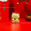 Pingente popular de pônei dourado, ouro puro 999, chaveiro "Fique Rico Logo", pingente de bolsa Shuibei, atacado para atrair clientes