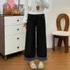 Pantalones de maternidad nuevos, pantalones holgados de lana, moda casual retro otoño e invierno, pantalones de pierna ancha, pantalones de pierna recta, pantalones de maternidad cropped