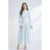 Nataliya 2026 Principios de Primavera Cuello Alto Mangas Volantes Encaje Fruncido Estilo Elegante Vestido de Cintura