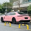 Película para Cambio de Color Completo de Vehículo de Coche Autoadhesiva Pet Cristal Ultra Brillante Rosa Rubor Película de Envoltura de Cuerpo Completo para Motocicleta