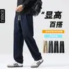 Calça Masculina Casual Elegante de Corte Reto Marca da Moda Calça de Moletom Esportiva Solta Que Faz Você Parecer Mais Alto e Magro para Adolescentes