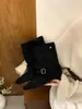 Encuentro Primero Temporada Retro Botas de Vaquero Western Martin Negras de Tacón Bajo para Mujer 2026 Otoño/Invierno Botines Cortos Maillard de Media Caña