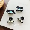 Grampo de Cabelo Pequeno com Garra Laço Pérola Strass Coreano Elegante Presilha de Cabelo Princesa Grampo de Cabelo para Franja Acessório de Cabelo