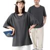 Camiseta Unisex Versátil de Color Sólido de Manga Corta Estilo Calle Alta de Hong Kong para Hombre Verano Cuello Redondo Holgada Simple Top de Media Manga