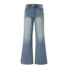 Estilo retro americano transfronterizo, jeans acampanados elásticos no ajustados, de tiro bajo, corte slim, favorecedores pantalones vaqueros acampanados estilo "hot girl" para mujer