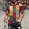 Camiseta Masculina Nova Transfronteiriça Europeia e Americana Impressão 3D Série de Terror Escuro Casual Tendência Street Manga Curta Gola Redonda