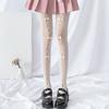 Lolita Bow Pantyhose Mulheres japonesas JK Fishnet meias meia-calça branca Sexy oca meia-calça