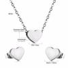 Conjunto de Colar e Brincos de Amor Europeu e Americano Transfronteiriço Moda Celebridade da Internet Doce Colar Corte Conjunto de Joias de Aço Inoxidável para Mulheres