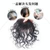 Pieza de repuesto para la parte superior de la cabeza para mujer, pieza de cabello rizado, cubierta para cabello corto, cabello blanco, pieza de peluca de cabello real, volumen de cabello esponjoso, pieza única para la parte superior de la cabeza