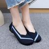 Novedad de Verano Moda Femenina Casual Zapatos de Punto Volador Comercio Exterior Transfronterizo Zapatos Planos Transpirables Poco Profundos Slip-On Antideslizantes Slip-On