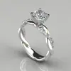 Anillo de Compromiso Trenzado de Oro Rosa de 18 Quilates con Cable de Punto Pavimentado con Diamantes Simulados para Mujer Mercancía Transfronteriza al por Mayor