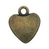 Mezcla de 20 colgantes de aleación con forma de corazón de amor hueco, estilo retro, verde antiguo, hechos a mano, para pulseras y collares.