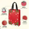 Bolsa de tela no tejida de Guangzhou, bolsa tridimensional de una sola pieza ecológica de gran capacidad con impresión a color y logotipo navideño laminado