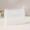 Bolsa de Maquiagem de PVC Tridimensional com Zíper Semi-Transparente para Artigos de Higiene Pessoal Viagem Bolsa de Armazenamento à Prova d'Água de Grande Capacidade com Impressão de Logo