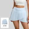 Saia Esportiva Plissada de Cintura Alta para Mulheres, Skort de Yoga e Tênis de Secagem Rápida, Anti-Exposição, Saia Fitness Respirável