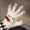 Nuevos guantes de invierno y otoño con cabeza de castor rizado, guantes de kt cat, guantes de muñeca de dibujos animados cálidos de felpa lindos
